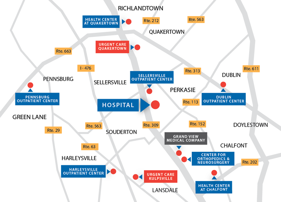 Grand View Health Area Map